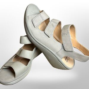 Clarks Collection Wedge Sandals – Juno Sandal Nubuck Women’s 7